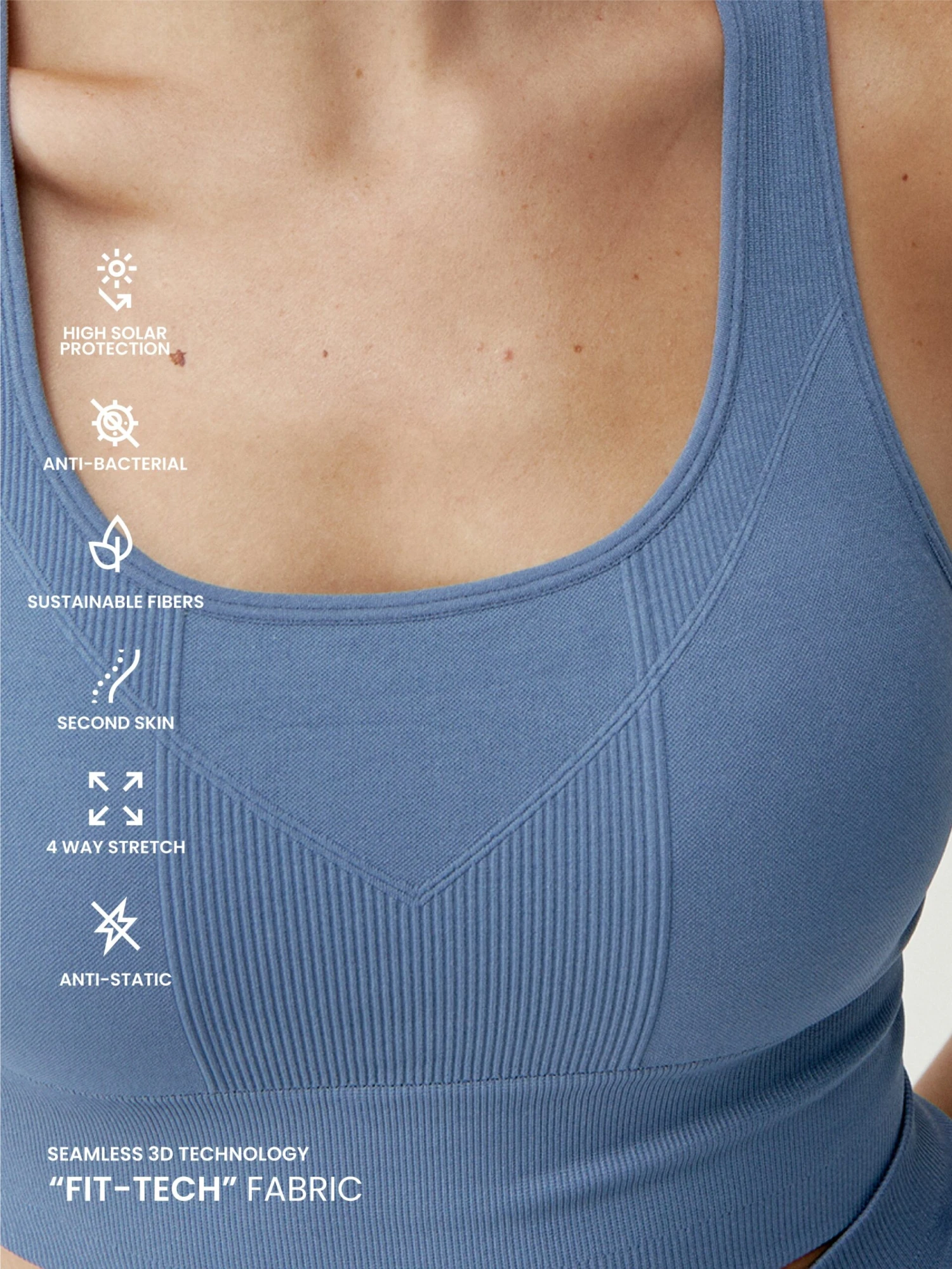 Born Living Yoga Top Ambra Bluestone - Imagen 5