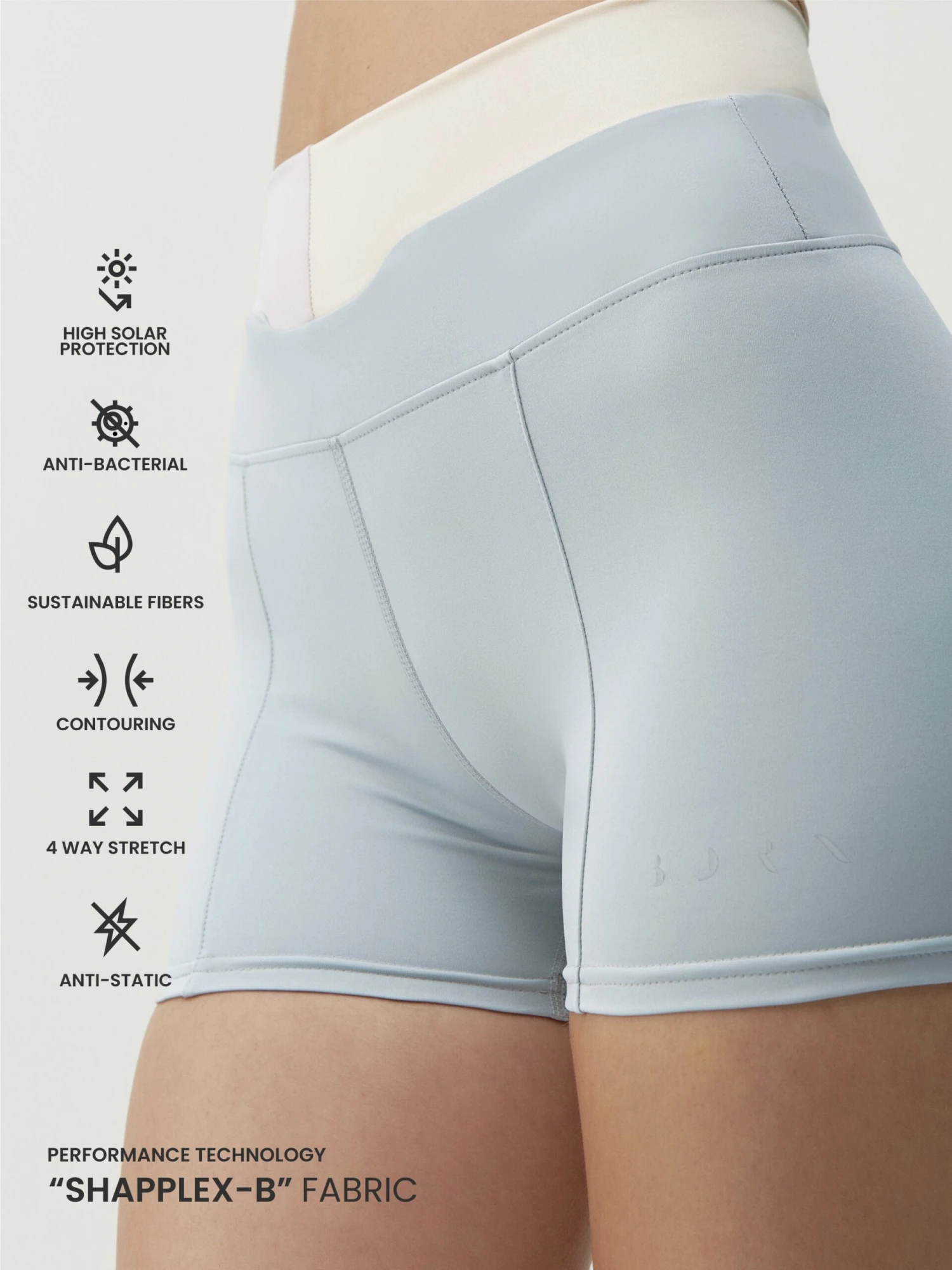 Born Living Yoga Short Kalinda Grey Soft - Imagen 4