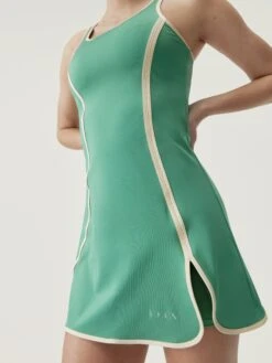 Born Living Yoga Dress Laver Green Foliage/Oat Milk