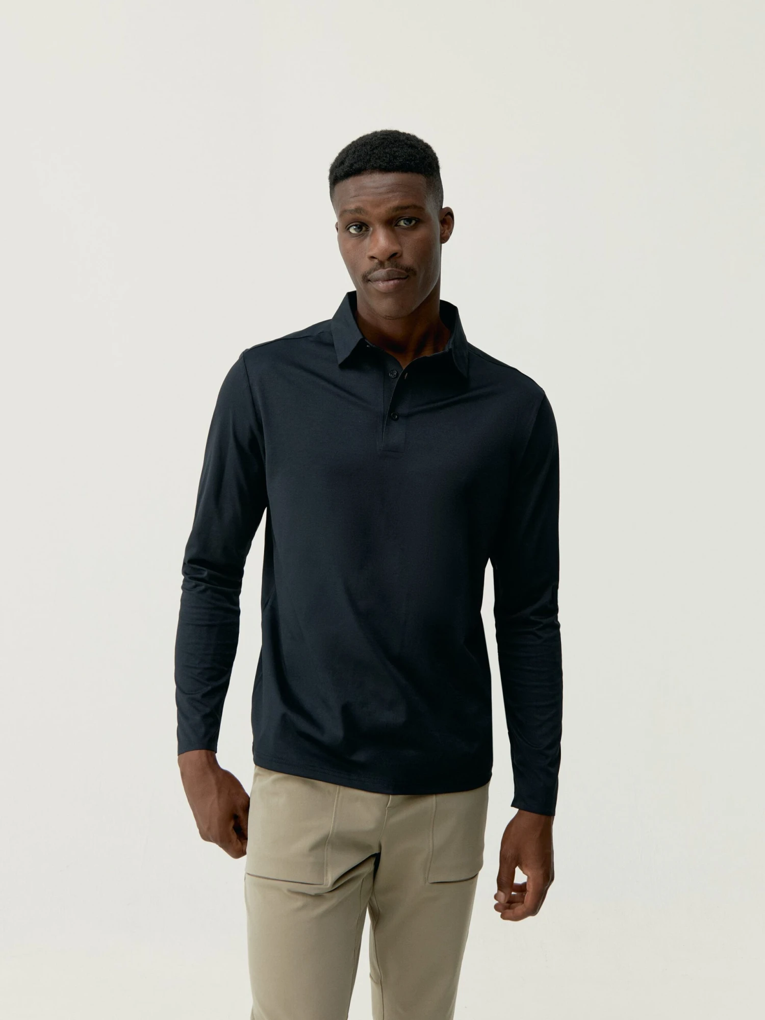 Born Living Yoga T-shirt Polo Maroni Black - Imagen 3