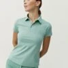 Born Living Yoga Shirt Polo Open Old Green
