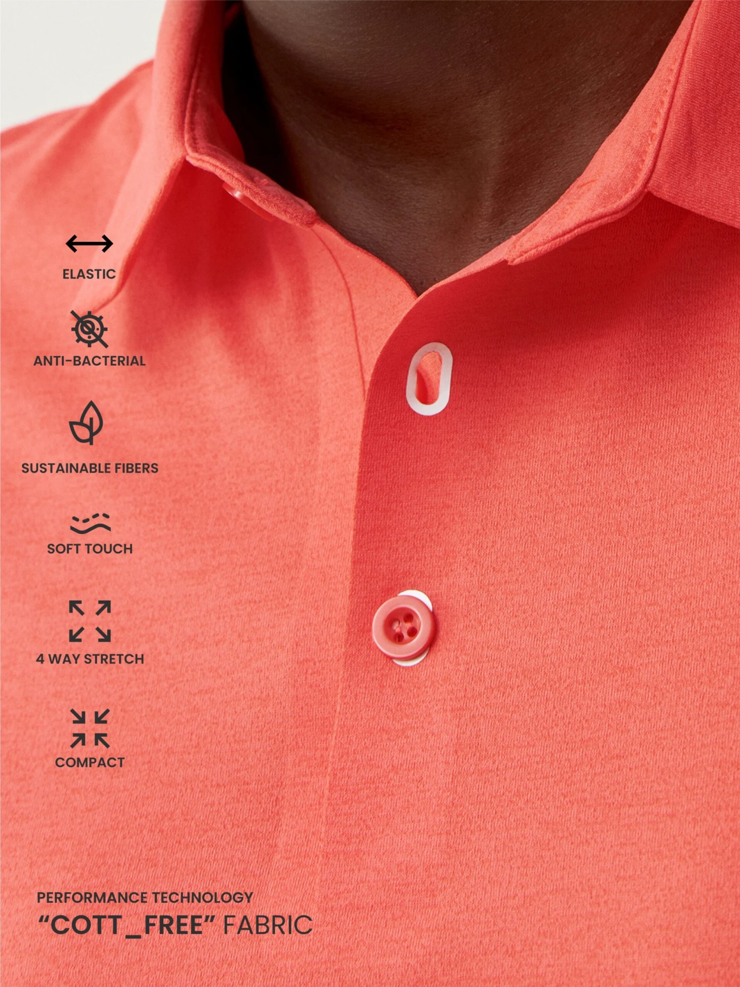 Born Living Yoga Shirt Polo Open Coral Bright - Imagen 6