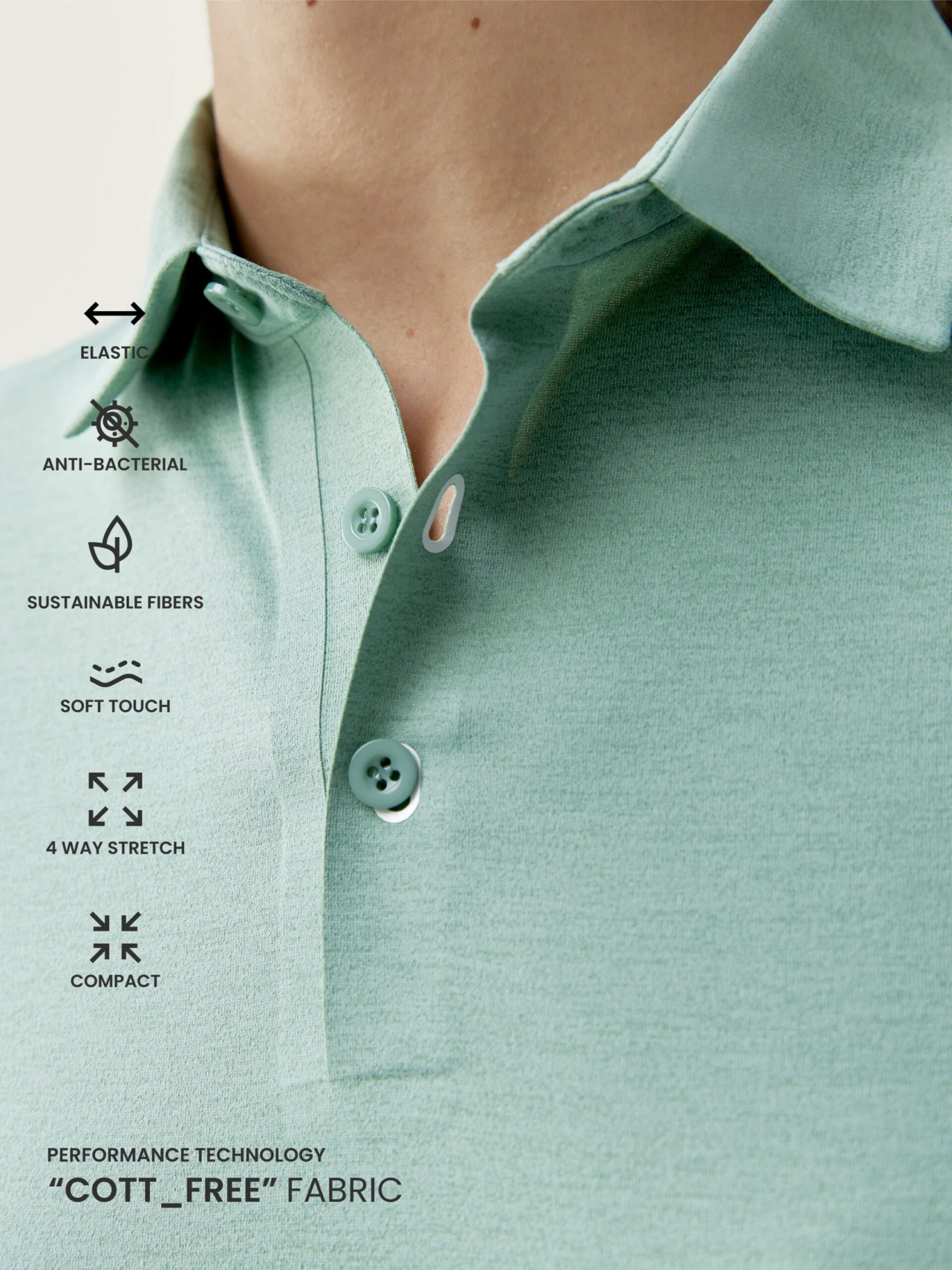 Born Living Yoga Shirt Polo Open Old Green - Imagen 4