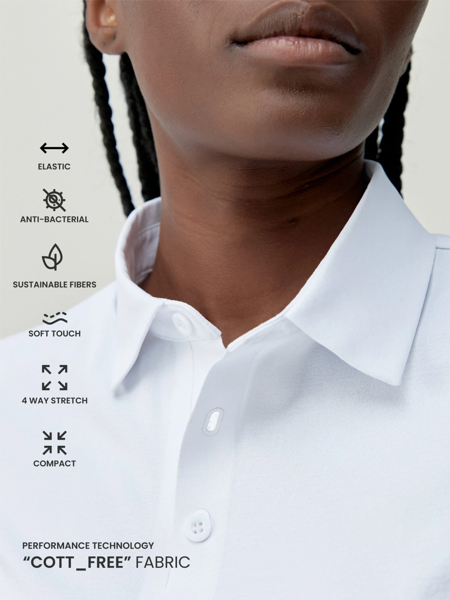 Born Living Yoga Shirt Polo Open White - Imagen 5